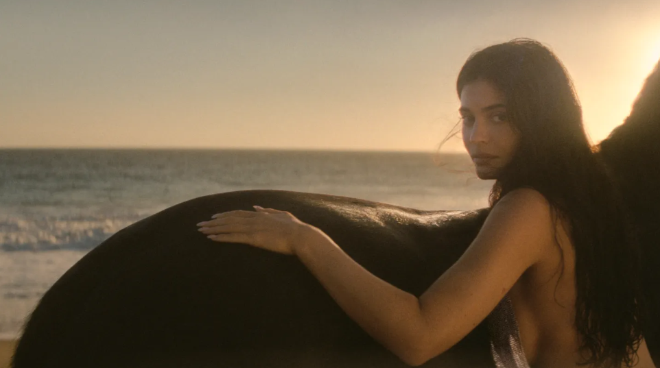 For the Stella McCartney short film, Kylie Jenner rides a horse to the beach. Gia Coppola is the director. For the Stella McCartney short film, Kylie Jenner rides a horse to the beach. Gia Coppola is the director.